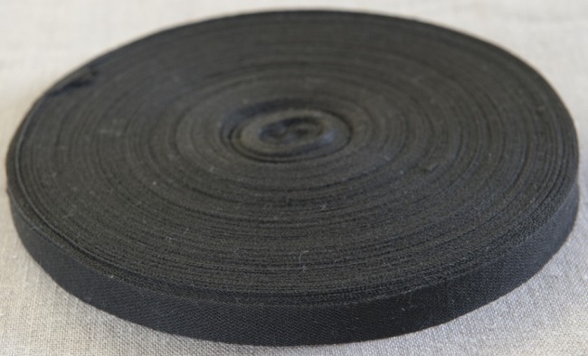 Quarter inch Black Cotton Tape